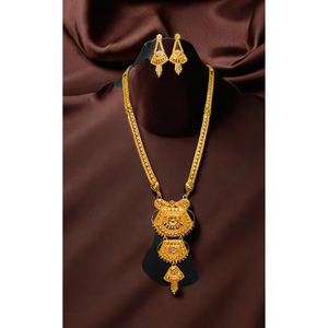 Conjunto de pendientes de collar de calidad premium con estilo único chapado en oro de 22 quilates para mujer, conjunto de pendientes de collar, joyería - Product Image 1