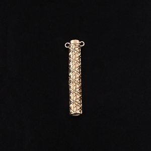 Colgante de rapé con patrón de hoja chapada en oro Tamaño 65x10MM - Product Image 2