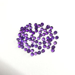Dos plat 4mm 5mm rond naturel africain améthyste lisse Cabochon pierres précieuses en vrac pour la fabrication de bijoux Vivaaz Gems IGI certifié - Product Image 3