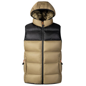 Invierno personalizado Puffer cremallera hombres abajo chaleco transpirable poliéster Puffer chaleco abrigo para hombres acolchado abajo Puffer chaqueta chaleco - Product Image 5