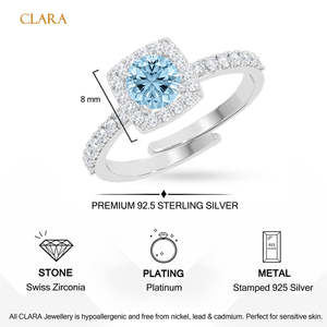 Anillos de Plata de Ley 925 de Primera Calidad para Mujer, Chapados en Rodio con Incrustaciones de Topacio o Circonio para Bodas - Product Image 5