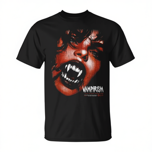 T-Shirt Gotica Scura Stile Y2K Grunge Streetwear, Nero e Rosso, Stile Emo Vampiro, T-Shirt Promozionale - Product Image 2
