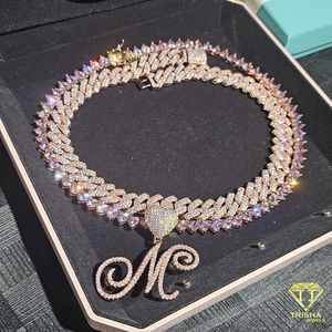 Colgante personalizado con letras de corazón y Plata de Ley 925 en VVS Lab Grown Diamonds Hip Hop Jewelry - Product Image 4