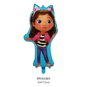 Nuevo globo redondo con forma <span class=keywords><strong>de</strong></span> dibujos animados <span class=keywords><strong>de</strong></span> <span class=keywords><strong>casa</strong></span> <span class=keywords><strong>de</strong></span> muñecas Gabi para decoración <span class=keywords><strong>de</strong></span> fiestas - Product Image 3