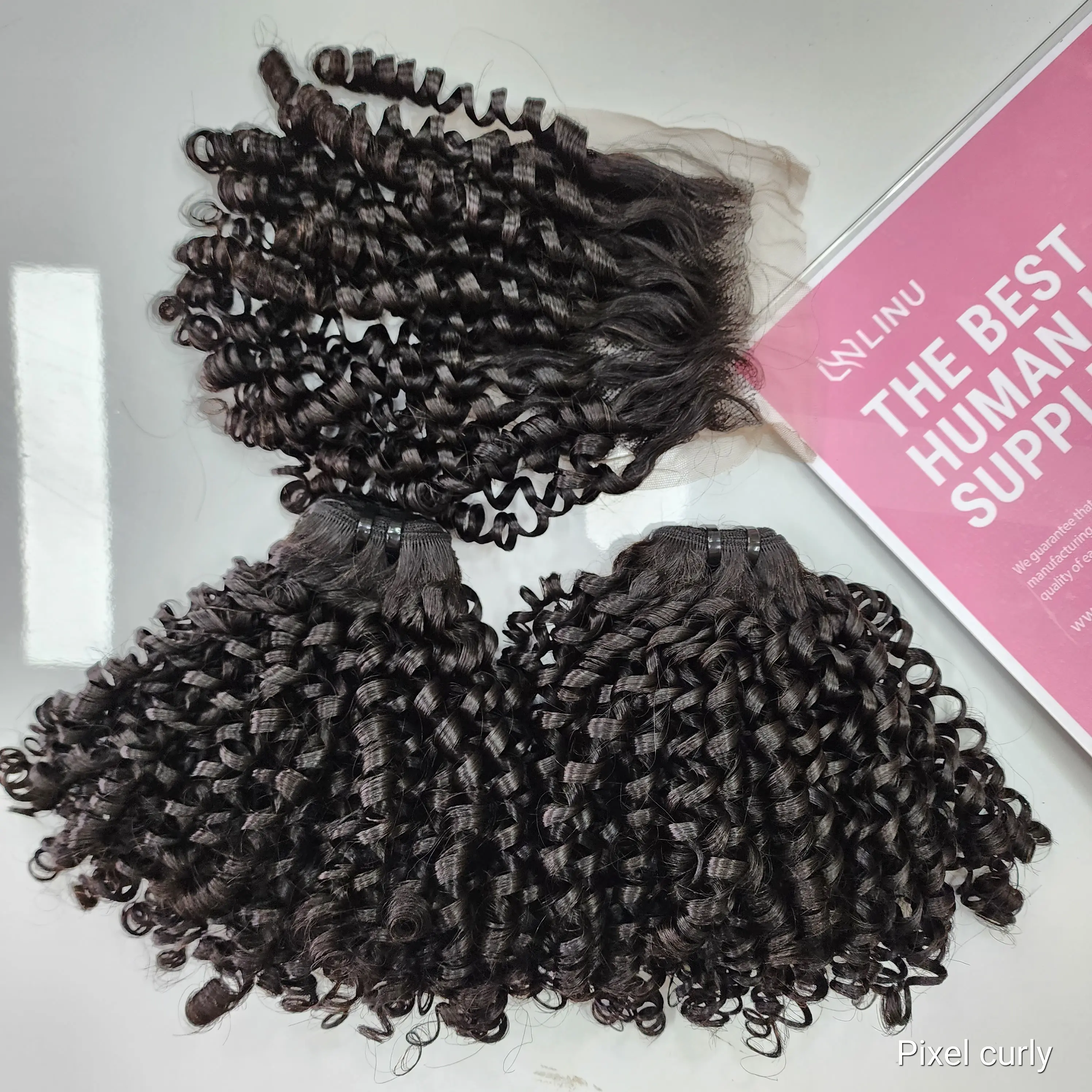 Pixiel curly Human Hair Bundles, 100% Unprocessed Human Hair, Weave Extension SDD Human Hair Bundles Vendors