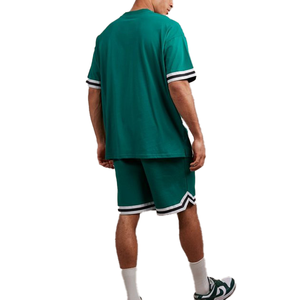 Chándal de 2 piezas de verano personalizado Unisex de talla grande XL estampado de manga corta Camiseta y pantalones cortos conjunto transpirable para hombres y mujeres - Product Image 6