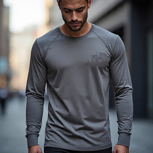 Sublimación verano camiseta hombres gota hombro Streetwear camiseta hombres Jogging Fitness Wear manga larga Camiseta hombres - Product Image 4