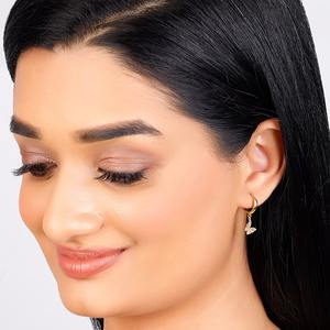 Golden Fluttering Butterfly <b>Fine</b> Stud <b>Earrings</b> - Product Image 4