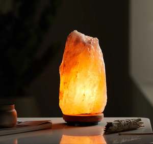 Lámpara de sal de roca de cristal Rosa pakistaní de sal de roca natural del Himalaya: luz nocturna 5x5x7 personalizada - Product Image 5