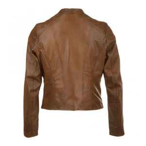 Chaqueta de Cuero Sólido para Mujer, Diseño Personalizado Profesional, Invierno, Transpirable, Resistente al Viento, Ecológica, con Decoración de Botones, al Mejor Precio - Product Image 4