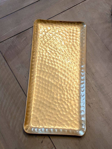 Elegante bandeja de servicio de metal de latón y hierro envejecido, colección de compasión de tamaño personalizado, uso multiusos para cocina y decoración del hogar - Product Image 2