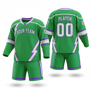 Uniformes de Hockey sobre Hielo de Diseño Personalizado, Servicio OEM, Conjuntos con Logotipo, Nombre y Número Impresos, Alta Calidad, 100% Poliéster, Personalizado - Product Image 2