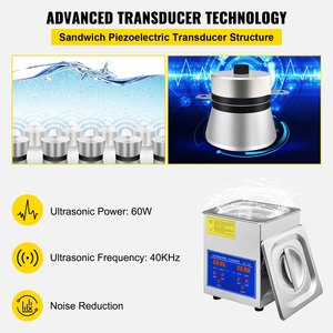 เครื่องทำความสะอาดอัลตราโซนิก VEVOR 60W พร้อมฮีตเตอร์และตัวตั้งเวลา สำหรับใช้ในบ้านและรถยนต์ - Product Image 3