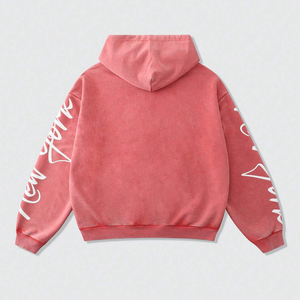 Hommes réguliers et femmes Pinky Shade Logo personnalisé casual manches longues et épaule tombante poches latérales sweat à capuche zippé pour hommes - Product Image 2