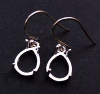 Boucles d'oreilles pendantes semi-montées en argent sterling 925 de haute qualité, forme poire 7x9mm, personnalisables, pour bijoux en résine de cendres