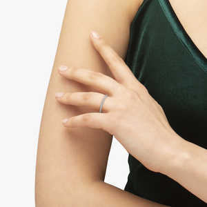 Alliance semi-éternelle en or blanc 14 carats avec diamants, bijoux en diamants de 0,13 carat - Product Image 2