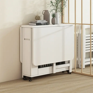 Bộ bàn ghế ăn gấp bằng gỗ, nội thất gia đình, bàn ăn hình vuông hiện đại, bàn bếp gỗ nguyên khối - Product Image 2