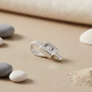 Colgante con Cierre de Plata 925 y Circonita Cúbica para Mujer, Joyería Religiosa Fina con Baño de Rodio, Colgante con Dije de Platino - Product Image 1