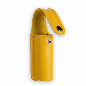 Fashion Style Pu Leather Pepper Spray Pouch <b>Keychain</b> Self Defense <b>Safety</b> Holder Compact Lightweight Pepper Spray Case Leather - Product Image 3