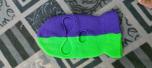 Chapeau en tricot acrylique de couleur unie, violet, vert, respirant, unisexe, taille unique, masque de sport décontracté - Product Image 1