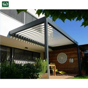 Pergola en <span class=keywords><strong>aluminium</strong></span> imperméable <span class=keywords><strong>de</strong></span> luxe, pliable et réglable, avec éclairage LED - Product Image 5