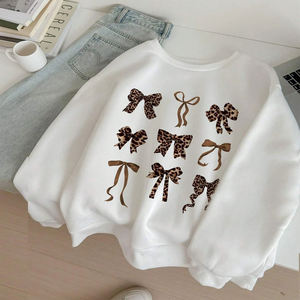 Gran oferta de alta calidad, nuevo diseño, transpirable, suelto, estampado de moda, cuello redondo, sudadera para mujer - Product Image 4