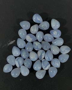 Nouvelle arrivée naturel bleu dentelle goutte poire Agate Cabochon lisse guérison cristal lunette paramètres prix usine bijoux - Product Image 1