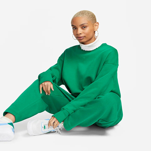 Sudadera holgada acanalada para mujer, con cuello redondo, 80% Algodón, 20% poliéster reciclado, con dobladillo y puños acanalados, color verde y azul - Product Image 6