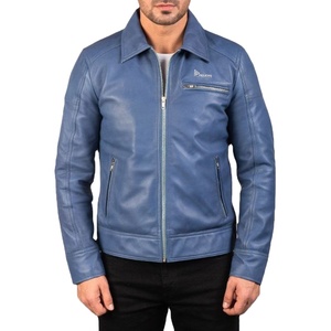 High Quality Stylish Winter Collarless <b>Genuine</b> <b>Leather</b> <b>Jacket</b> for Men ODM Wholesale Comfortable Casual <b>Jackets</b> - Product Image 1