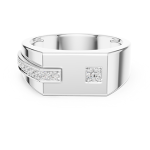 Bague élégante en or blanc 18 carats avec diamant taille brillant serti à griffes, plaqué rhodium, pour fiançailles, anniversaire, remise de diplôme et cérémonies commémoratives - Product Image 4