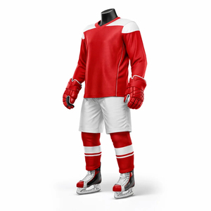 Meilleures ventes : Ensembles d'uniformes de hockey sur glace pour hommes adultes, respirants, durables, avec logo personnalisé, tenues d'équipe, prix de gros - Product Image 3
