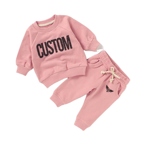 ชุดเสื้อผ้าเด็กมีฮู้ด2ชิ้นเสื้อสเวตเตอร์มีฮู้ดสำหรับเด็กผู้ชาย100% โลโก้ตามต้องการสำหรับฤดูหนาว - Product Image 3