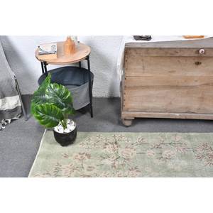 Alfombra turca vintage 4,8x8,7 pies Material de lana de diseño de retazos verdes con respaldo de látex estilo Tabriz tamaño 9x12 para entrada - Product Image 5