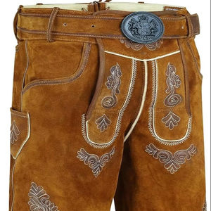 SHORT BAVAROIS LEDERHOSEN CUIR DAIM TRACHTEN HOMME PORTE LE SHORT OKTOBERFEST - Product Image 1