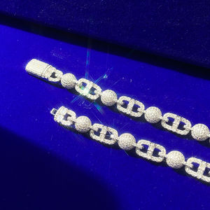 Colliers de luxe Hip Hop en diamants VVS, chaînes en argent S925, chaîne cubaine personnalisée avec croix, bijoux plaqués or pour hommes, pour mariage - Product Image 5