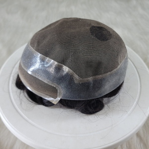 Peluca de Cabello Humano Remy Indio 100% para Hombre, Completamente Anudada a Mano, Diseño de Cabello Liso con Raya al Costado Derecho - Product Image 4