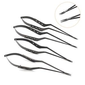 Forceps chirurgicaux microscopiques de haute qualité certifiés CE, porte-aiguilles manuel, forme baïonnette, revêtement noir, 18,5 cm/22,5 cm - Product Image 1
