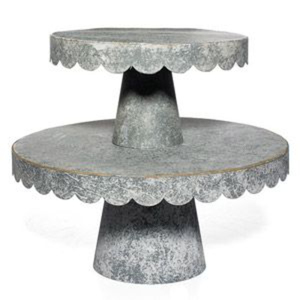 Farmhouse Style 3-Tiered Round Galvanized Metal Serving <b>Tray</b> Stand Iron Decorative Cupcake & Dessert Server For Home Decor - Product Image 6