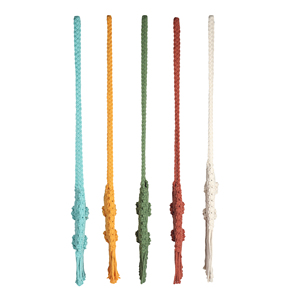 HOMLY-Bolsa cuadrada de macramé multicolor hecha a mano con cordón de algodón natural suave y duradero tejido de la India para bodas - Product Image 1