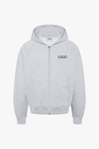 Nuevo Conjunto de sudadera con capucha y Jogger con cremallera de gran tamaño para hombre, ropa de calle, chándal Boxy Fit, chándal unisex de algodón con logotipo personalizado OEM - Product Image 5