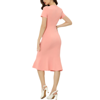 Robe moulante rose unie pour femme, personnalisable avec logo OEM, écologique, respirante, élégante avec taille naturelle, fabriquée au Bangladesh