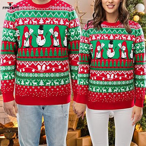 Sudadera Navideña de Invierno 2025, Nueva Llegada, Bordada, 100% Algodón, Felpa, Manga Larga, Cuello Redondo, Hombros Caídos - Product Image 5