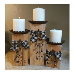 Precioso y exquisito portavelas de madera diseñado para elevar las mesas de vacaciones y las reuniones familiares con encanto natural - Product Image 2