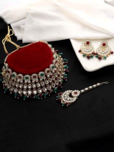 Conjunto de collares gargantilla Kundan redondos y delicados - Product Image 2