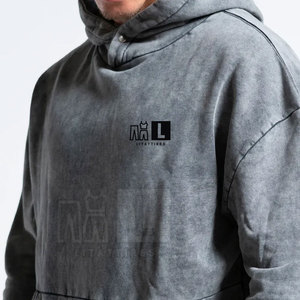 Sudadera con capucha de lavado ácido para hombre con el mejor diseño, ecológica, 100% algodón básico, temporada de invierno, cuello con capucha, patrón sólido - Product Image 5