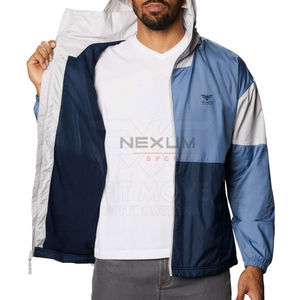 Chaqueta cortavientos de nailon de concha blanda con logotipo personalizado para hombre, impermeable, de lona tejida, para deportes de Primavera al aire libre, correr - Product Image 2