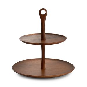 SUPPORT DE CAPTIVATION Haute Qualité Vente Chaude En Bois D'acacia Pied Haut Plateau Rond En Bois Support De Gâteau pour Servir Des Gâteaux Et Des Fruits - Product Image 3