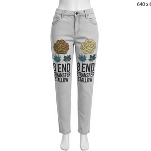 Pantalones de Lona Ecológicos, de Algodón, Duraderos, con Estampado por Transferencia de Calor, Sensación Suave, Transpirables, para Uso Diario, Estilo Urbano, Pantalones Largos - Product Image 3