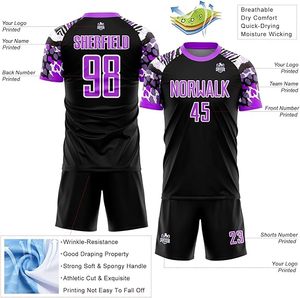 Uniforme de Fútbol Personalizado de Primera Calidad, Impresión Digital, Transpirable, Manga Corta, Unisex, para Clubes - Product Image 3