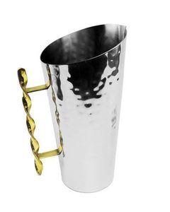Wholesale Price Fancy Pitcher Gold Finish Silver Polish Metal Stainless Steel Brass Hammered Design 8X5X10.5 Inch Kitchenware - Product Image 2